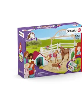Drevené hračky Schleich 42458 Hosťujúce kone, Hannah s fenkou Ruby, 40 x 30 x 20 cm