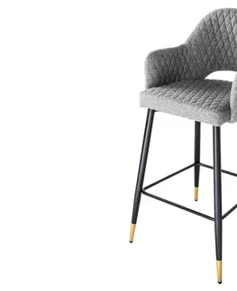 Barové stoličky LuxD Dizajnová barová stolička Laney svetlosivá
