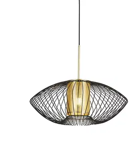 Zavesne lampy Dizajnová závesná lampa zlatá s čiernou 60 cm - Dobrado