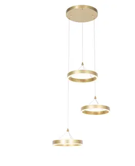 Zavesne lampy Závesné svietidlo mosadzné okrúhle vrátane LED 3-stupňové stmievateľné 3-svetlo - Lyani