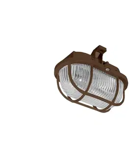 Záhradné lampy  Vonkajšie stropné svietidlo OVAL 1xE27/60W/230V IP44 hnedá 
