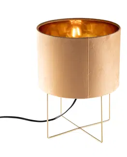 Stolove lampy Moderne tafellamp geel met goud - Rosalina