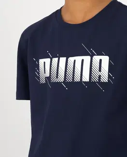 nohavice Detské tričko Puma námornícke modré s nápisom