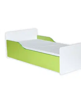 Jednolôžkové postele Posteľ Bb08  S matracom biely+zelená