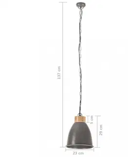 Osvetlenie Závesná lampa sivá / mangovníkové drevo Dekorhome 46 cm