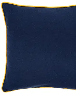 Obliečky Trade Concept Obliečka na vankúšik Heda tm. modrá / žltá, 40 x 40 cm
