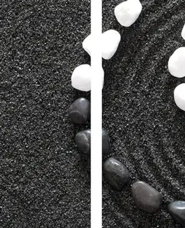 Čiernobiele obrazy 5-dielny obraz harmonický Jin a Jang
