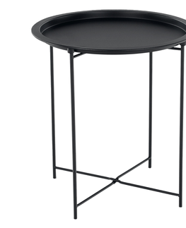 Konferenčné stolíky KONDELA Render príručný stolík s odnímateľnou táckou čierna