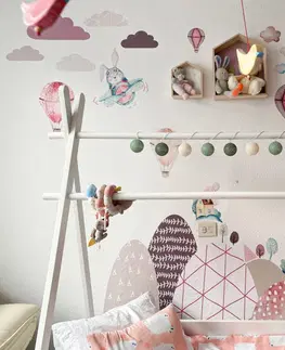 Nálepky na stenu Samolepky na stenu - Kopce a balóny v ružovom do detskej izby