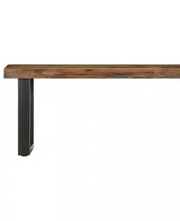 Lavice a stoličky Lavica masívne recyklované drevo / oceľ Dekorhome 110 cm