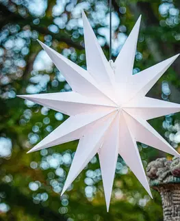 Vianočné svetelné hviezdy STERNTALER Hviezda Jumbo, vonkajšia, 11-hrotov Ø 100 cm biela