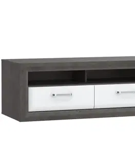 Sektorový nábytok TV stolík Lenox MRYT121 biely lesk/beton