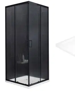 Vane MEXEN/S - Rio Sprchovací kút štvorcový 70x70, transparent, chrom + vanička so sifónom 860-070-070-70-00-4010