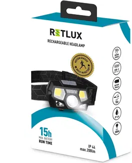 Svetlá a baterky Retlux RPL 701 Outdoor nabíjacia LED COB čelovka, dosvit 70 m, výdrž 15 hodín
