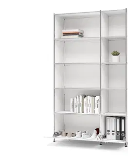 Bookcases & Standing Shelves Kovový regál »CN3« s 2 výklopnými priehradkami, biely