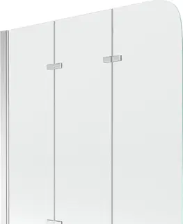Sprchové dvere MEXEN - Felix vaňová zástena trojkrídlová 120x140 cm, transparent, chróm 890-120-003-01-00
