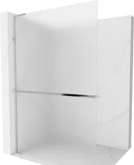 Sprchové dvere MEXEN/S - Kioto+ L Sprchová zástena WALK-IN s poličkou a držiakom uterákov 80 x 200 cm, dekor, chróm 800-080-123-01-30