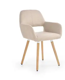 Čalúnené stoličky Stolička K283 tkanina/drevo béž 56x56x80