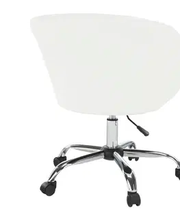 Kancelárske kreslá Kancelárske kreslo, biela ekokoža/kov, LENER