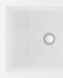 Kuchynské drezy MEXEN MEXEN - Leo granitový drez s odkvapkávačom 900x500 mm, biela 6501901010-20