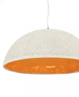 Osvetlenie Závesná lampa 70 cm Dekorhome Biela / strieborná