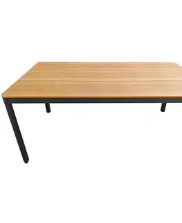 Záhradné stoly Hliníkový stôl s doskou z polywoodu 180 x 100 x 74 cm hnedá
