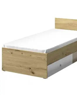 Jednolôžkové postele Posteľ Nero 14  – Biely Lesk