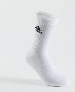 bedminton Športové ponožky vysoké 3 páry sivé, biele, čierne