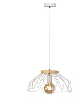 Lampy Visiaca lampa, biela/prírodná, drevo/kov, TREX TYP 2