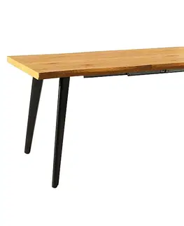 Jedálenské stoly PRANDA jedálenský stôl 120/180/x80 dub/čierny