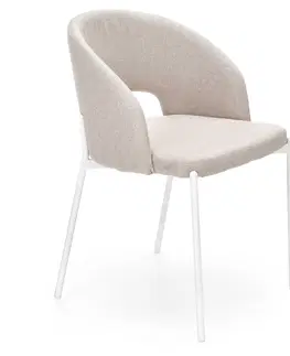 Jedálenské stoličky HALMAR K486 jedálenská stolička béžová / biela