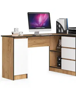 Písacie stoly Dizajnový písací stôl ROMAN155P, dub Craft biely