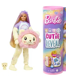 Hračky bábiky MATTEL - Barbie Cutie Reveal Barbie pastelová edícia - lev
