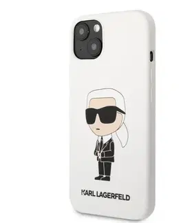 Puzdrá na mobilné telefóny Zadný kryt Karl Lagerfeld Liquid Silicone Ikonik NFT pre Apple iPhone 13, biela 57983112376