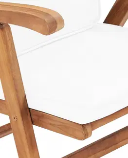 Záhradné kreslá a stoličky Polohovacie záhradné stoličky 2 ks teakové drevo Dekorhome Krémová