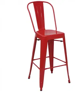 Kovové Barová stolička HWC-A73 Červená