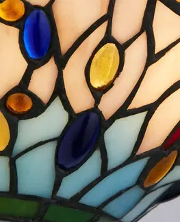 Nástenné svietidlá Searchlight Nástenné svetlo Dragonfly v štýle Tiffany