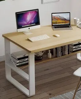 Písacie stoly NARUTO písací stôl, biela/javor