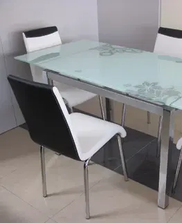 Jedálenské stoly Rozkladací jedálenský stôl GT-017 biely