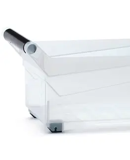 Úložné boxy NABBI NUK3L plastový úložný box na kolieskach 10 l priehľadná