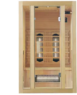 Bývanie a doplnky Juskys Infračervená sauna/tepelná kabína Nyborg S120V s plným spektrom, panelovým radiátorom a drevom Hemlock