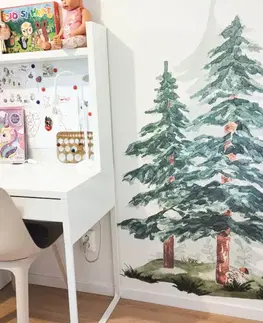 Nálepky na stenu Ihličnaté stromy - akvarelové nálepky na stenu