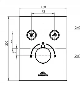 Kúpeľňové batérie HOPA - Termostatická podomietková batéria Thermo-2F OLBAPM0015