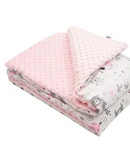 Detské deky New Baby Detská deka z Minky Medvedíci ružová , 80 x 102 cm