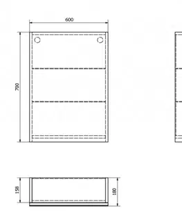 Kúpeľňový nábytok AQUALINE - VEGA galérka 60x70x18cm, biela VG066