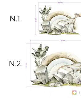 Nálepky na stenu Nálepky na stenu - Dinosaurus a dúha