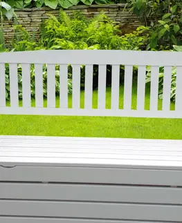 Záhradné lavice Záhradná lavička, biela, 150cm, AMULA