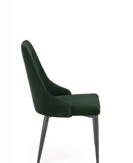 Jedálenské stoličky a kreslá Jedálenská stolička K365 Halmar Tmavo zelená