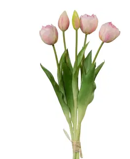 Kvety Umelý zväzok tulipánov svetloružová, 38 cm