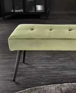 Lavice do jedálne LuxD Dizajnová lavica Bailey 100 cm olivovo-zelený zamat